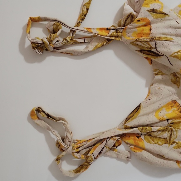 Urban Outfitters Jolene Lemon Print Linen Mini Dress Medium - Picture 12 of 13